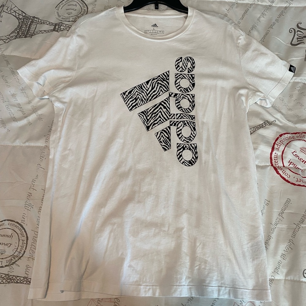 Adidas White Logo Tee